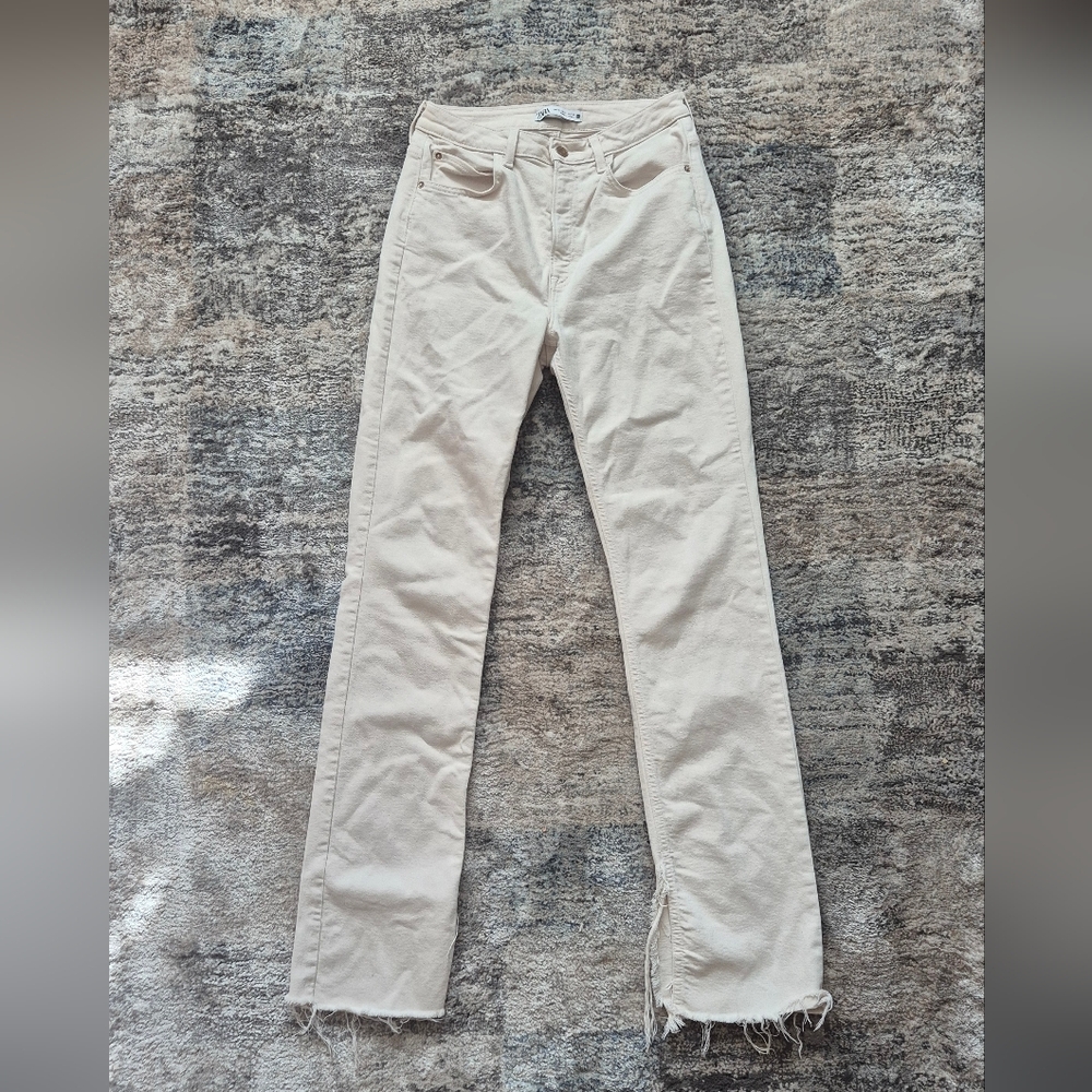 Zara IVORY Denim Pants